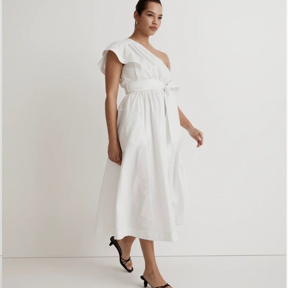 Ruffled One-Shoulder Midi Dress - Picture 4 of 13